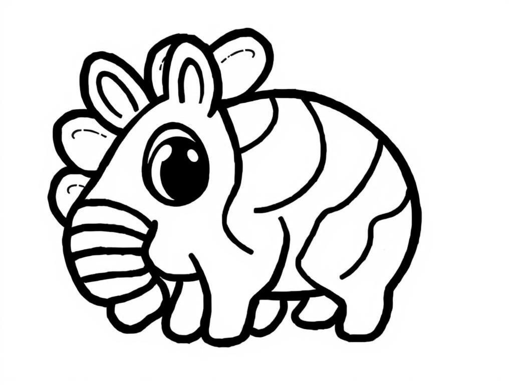 Coloring Page of a Cute Cartoon Rabbit