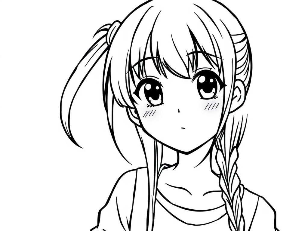 Anime Girl Coloring Page
