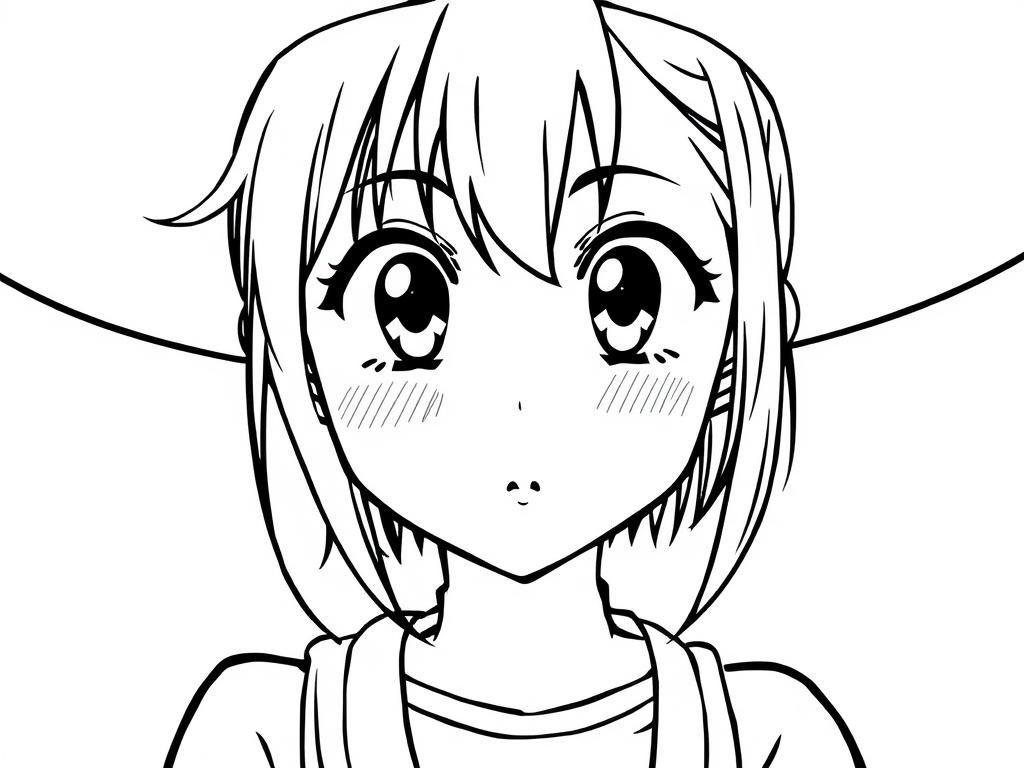 Cute Anime Girl Coloring Page