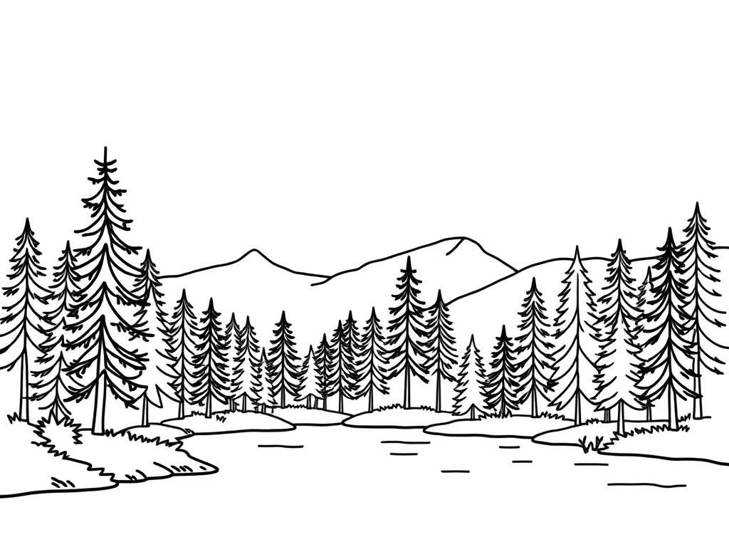 Anish name for coloring with trees and lakes