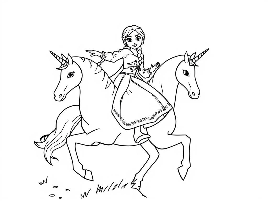 Magical Unicorn Ride Coloring Page