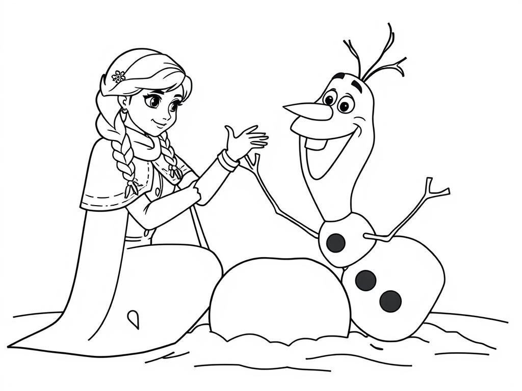 Elsa and Olaf Friends Coloring Page