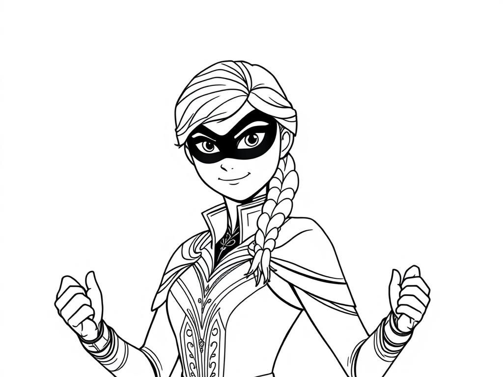 Elsa Superhero Coloring Page