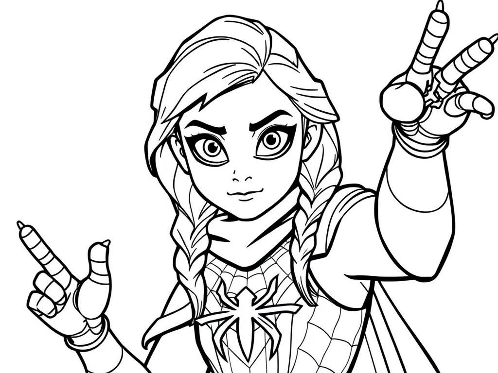 Preview of Anna from Frozen dressed as Spiderman