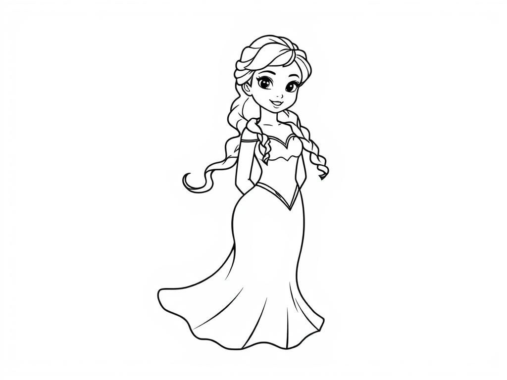 Elsa Princess Coloring Page