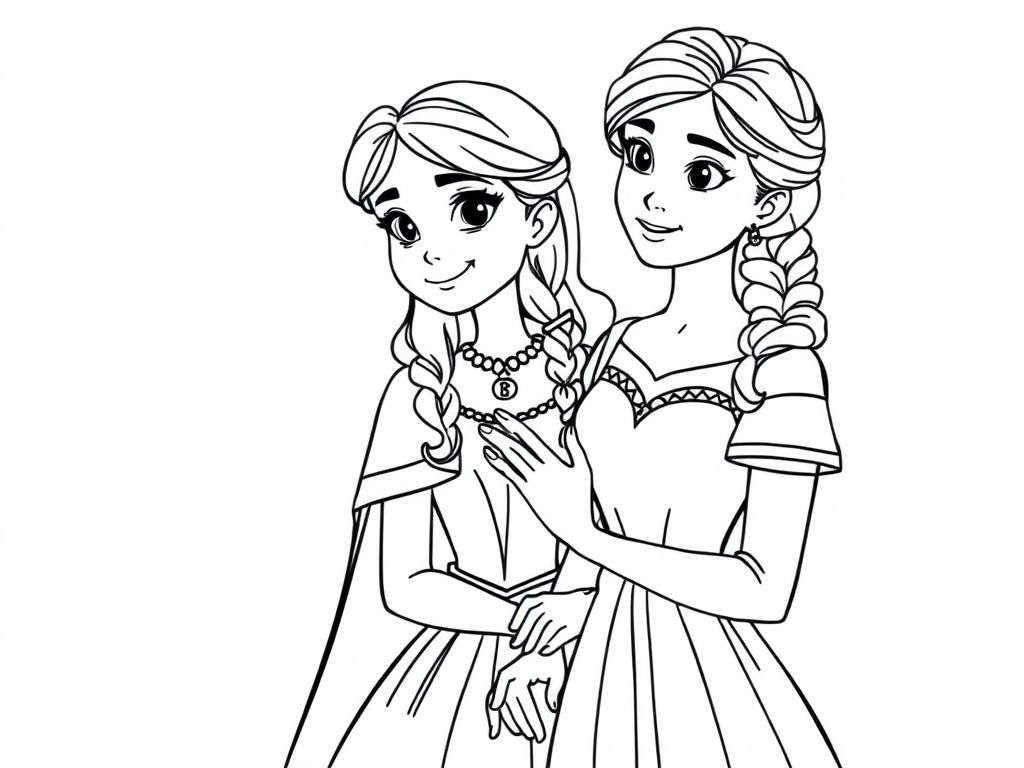 Kleurplaat van prinsessen