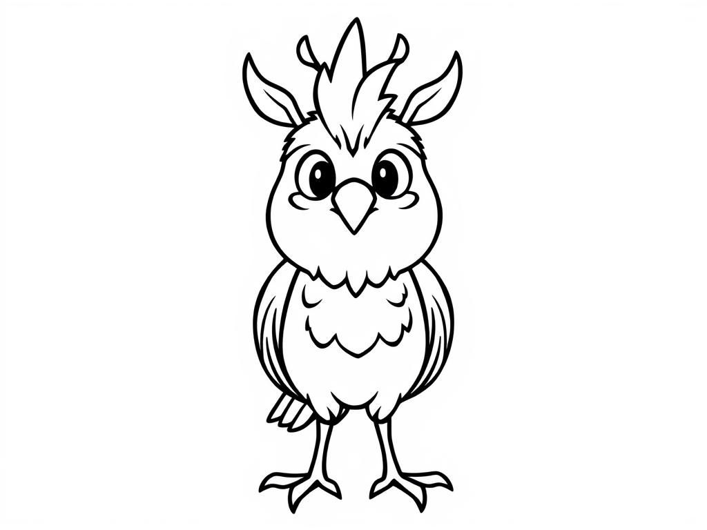 Anthropomorphic bird, or Avali, with four ears.