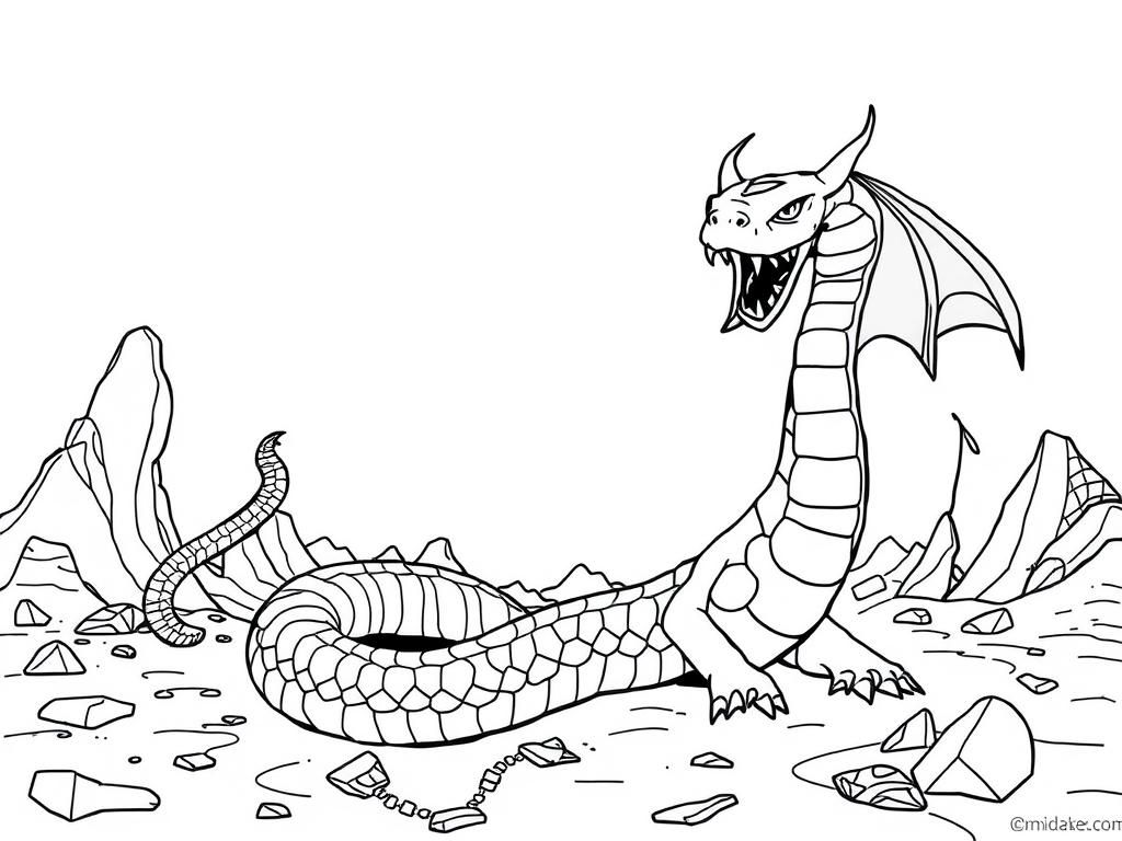 Fierce Dragon Coloring Page