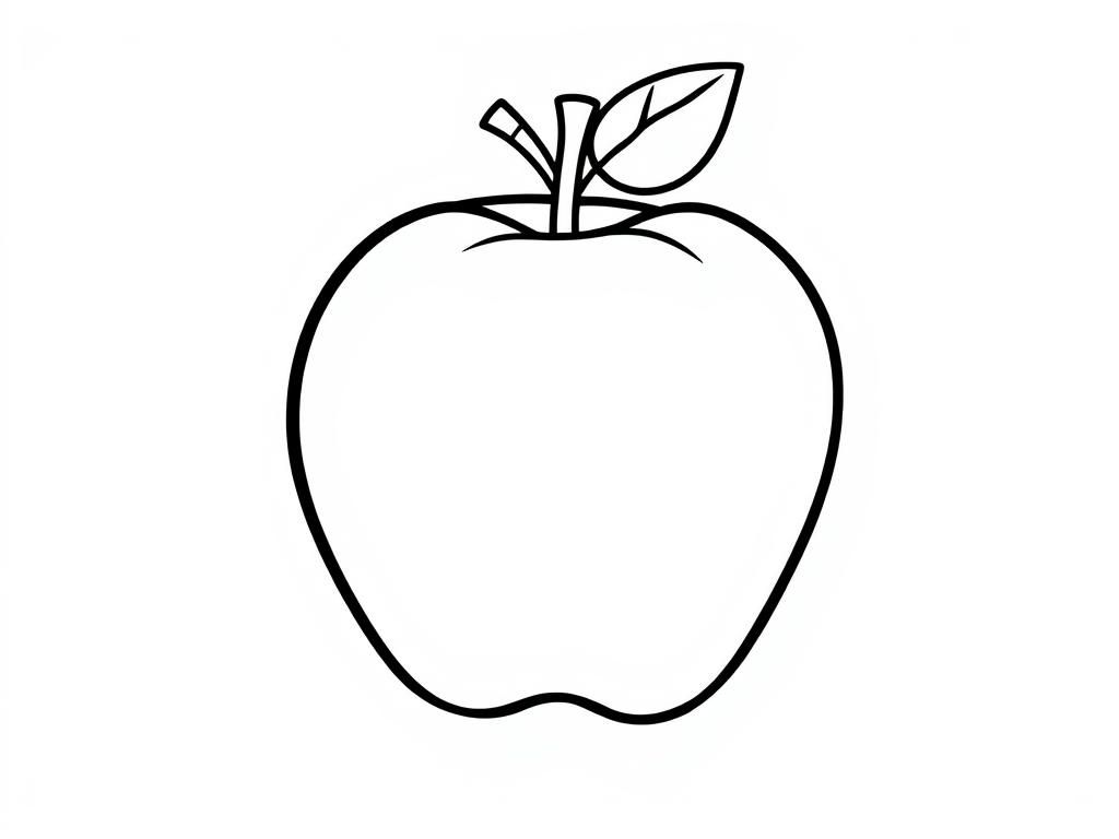 Coloring Page of an Apple: A Delightful Fruit for Kids to Color