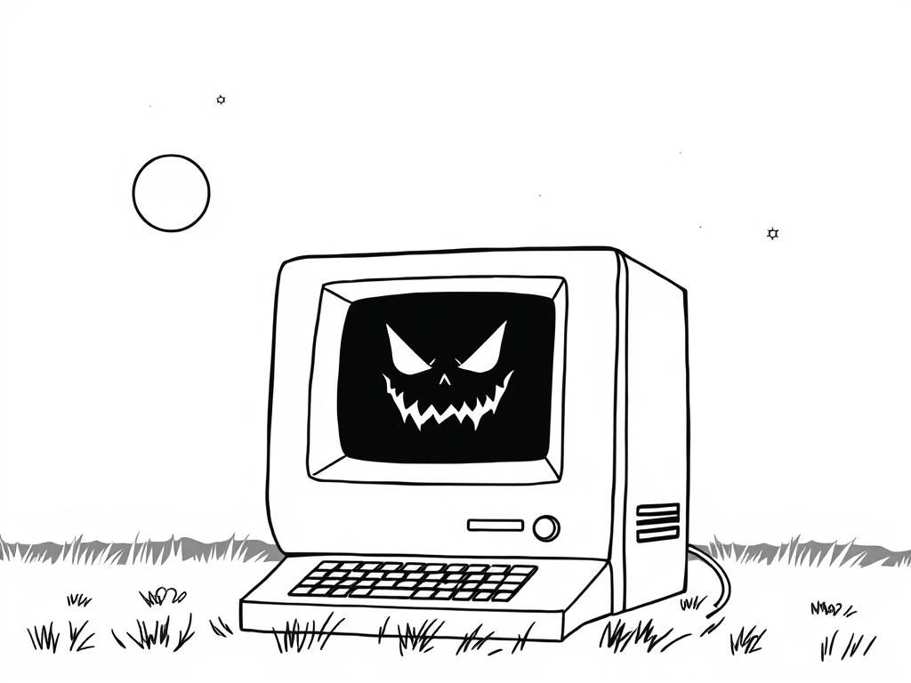 Menacing Computer Coloring Page