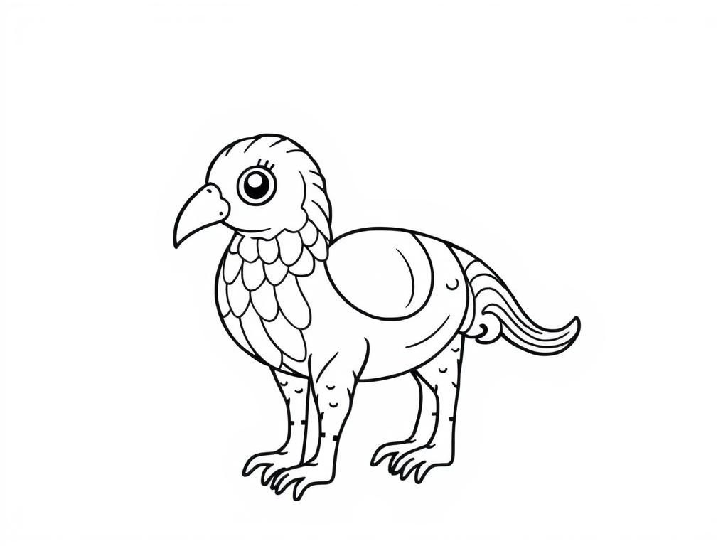 Coloring Page of a Cute Bird for Kids