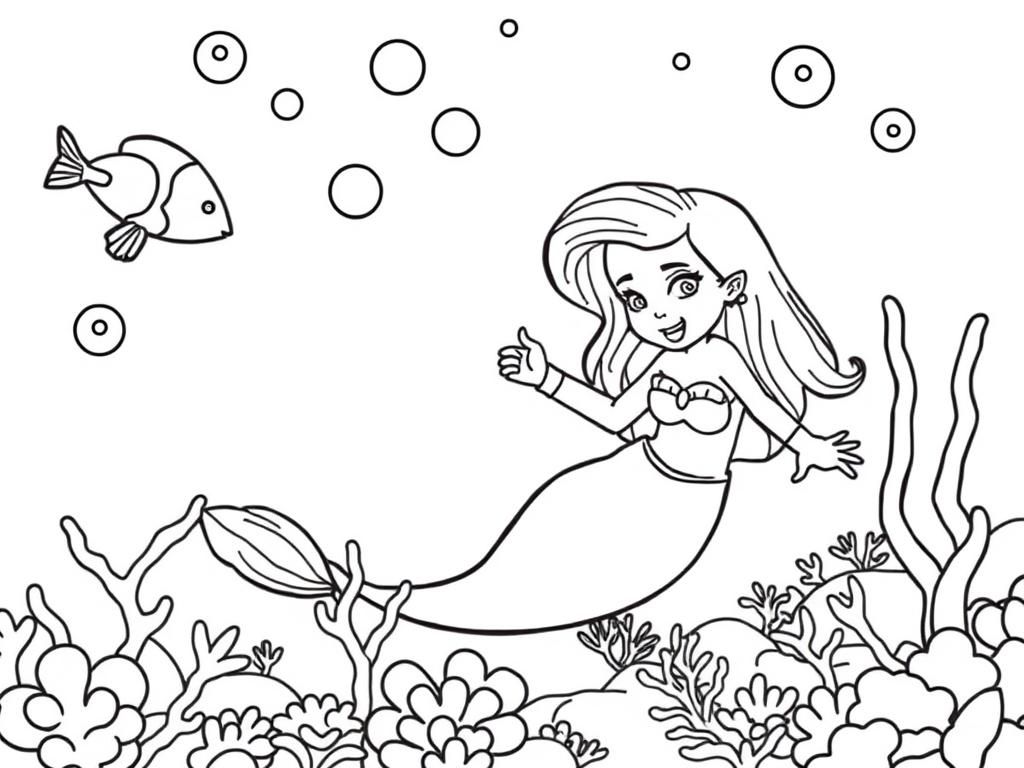 Mermaid Coloring Page