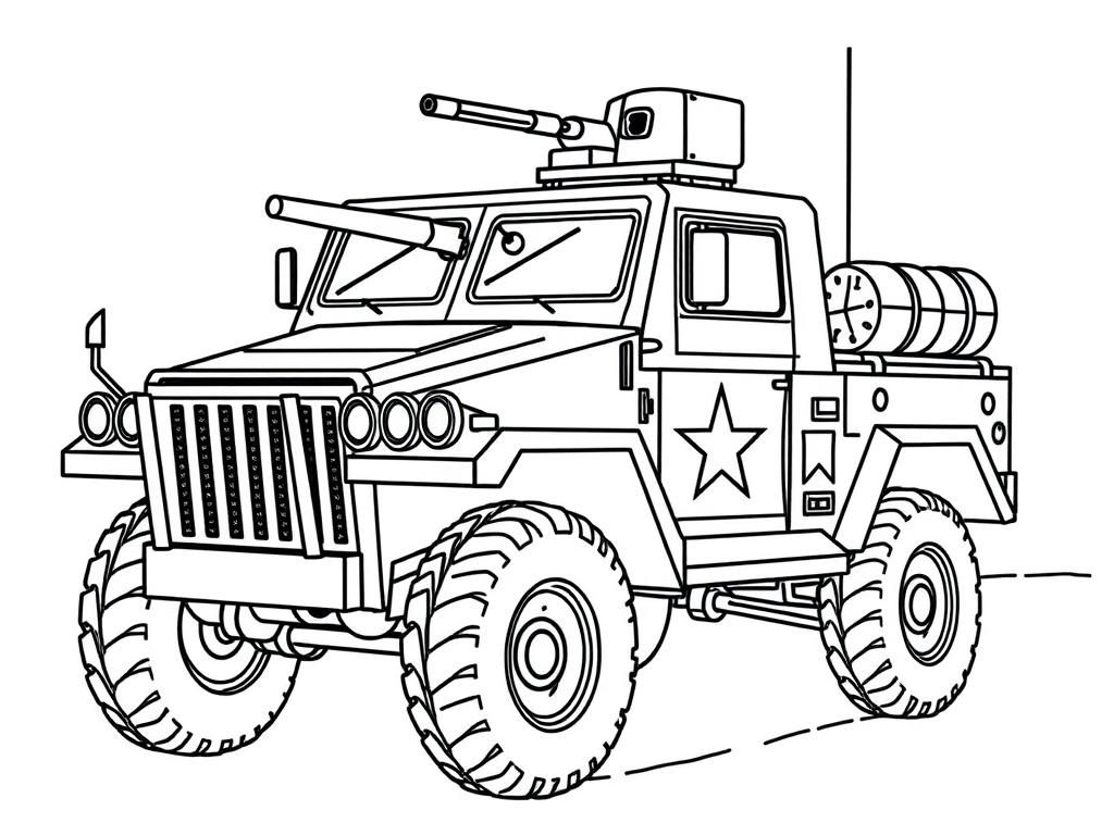 Military Truck Coloring Page