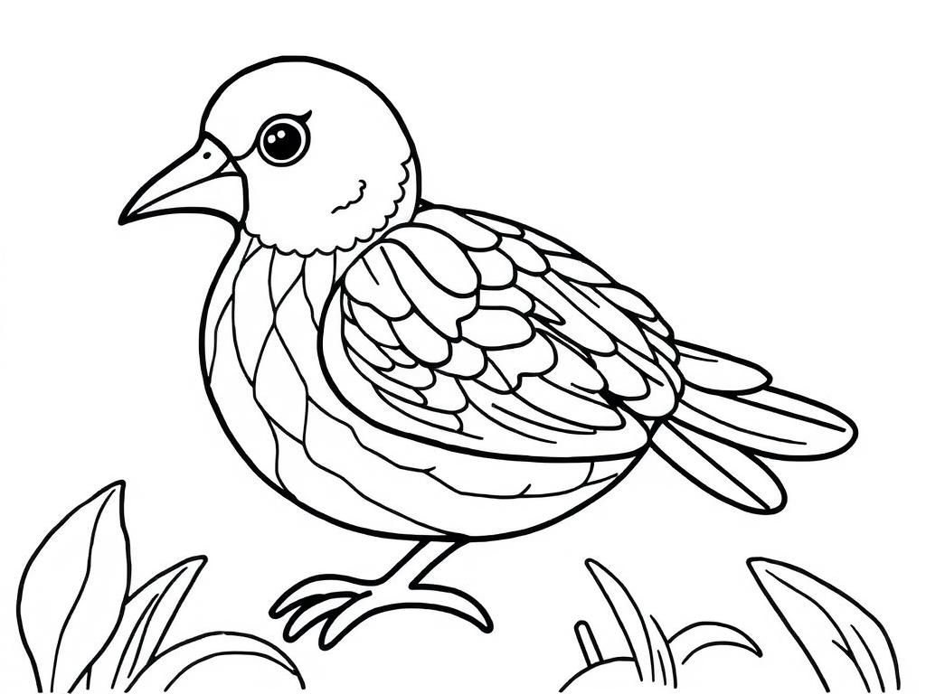 Bird Coloring Page for Kids