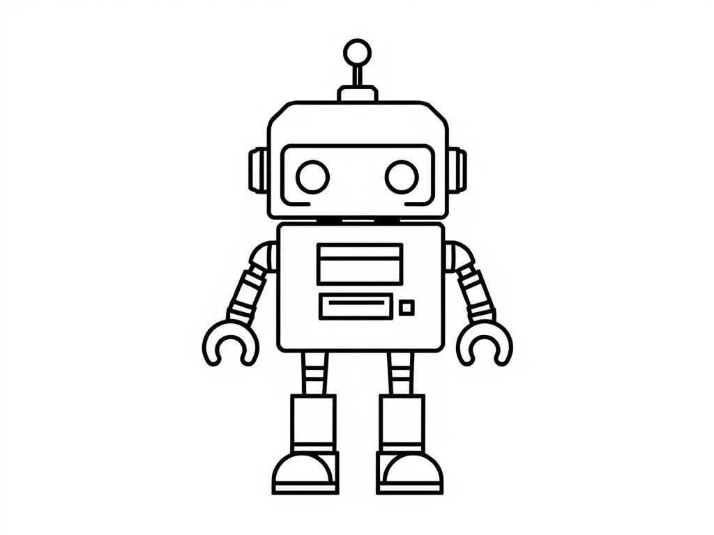 Robot Coloring Page for Kids