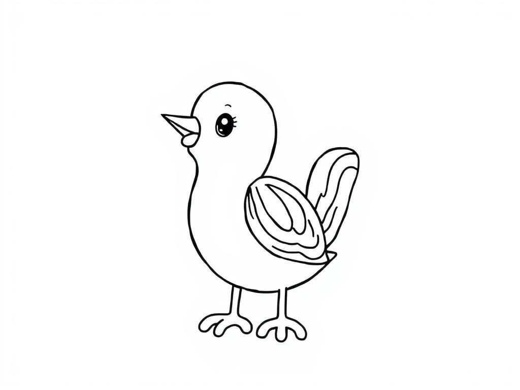 Cute Bird Coloring Page