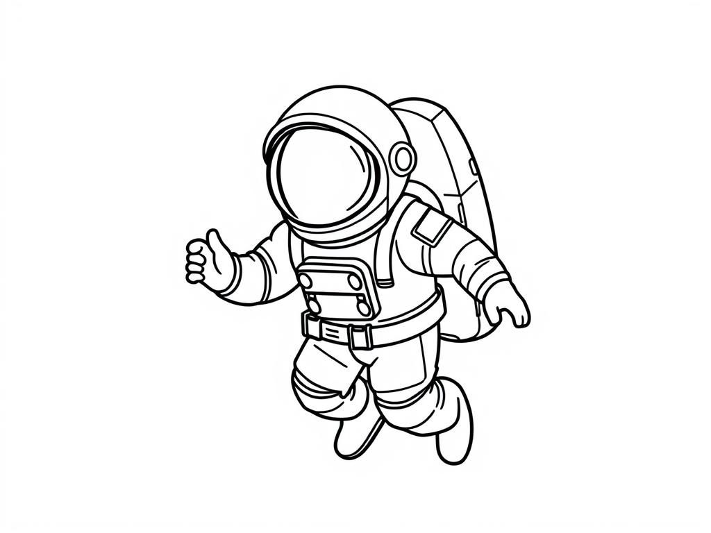 Astronaut Coloring Page: Explore the Cosmos