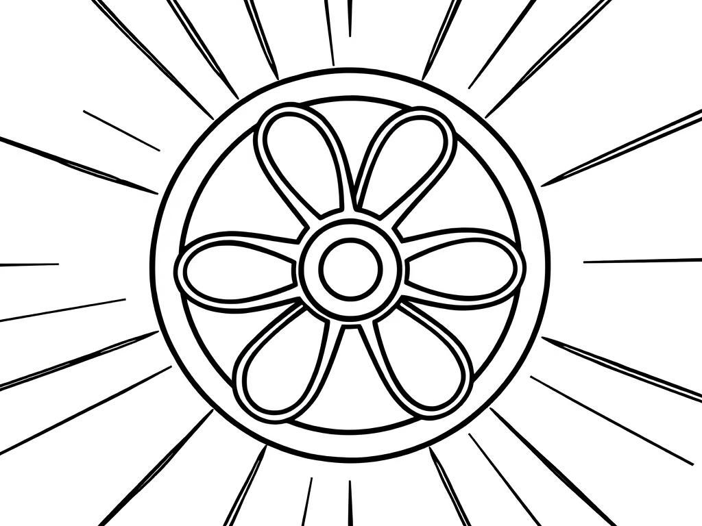 Flower Wheel Coloring Page