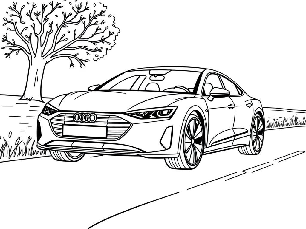audi e-tron, country road, fast