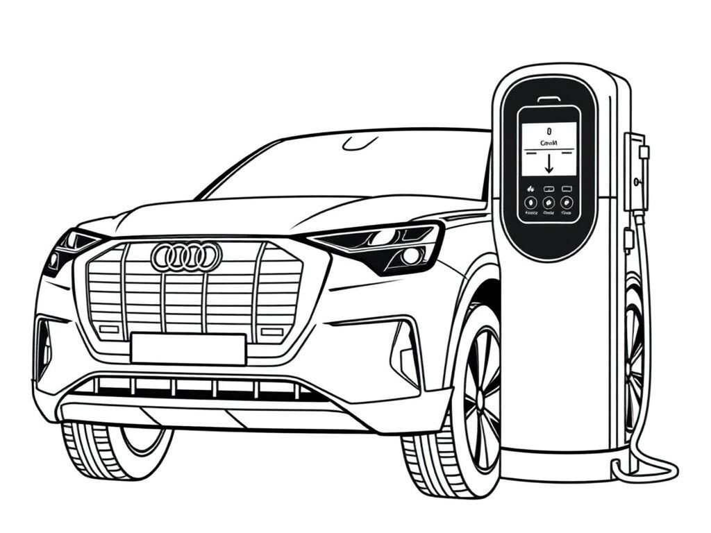 audi q4 e-tron; charging on fast charger