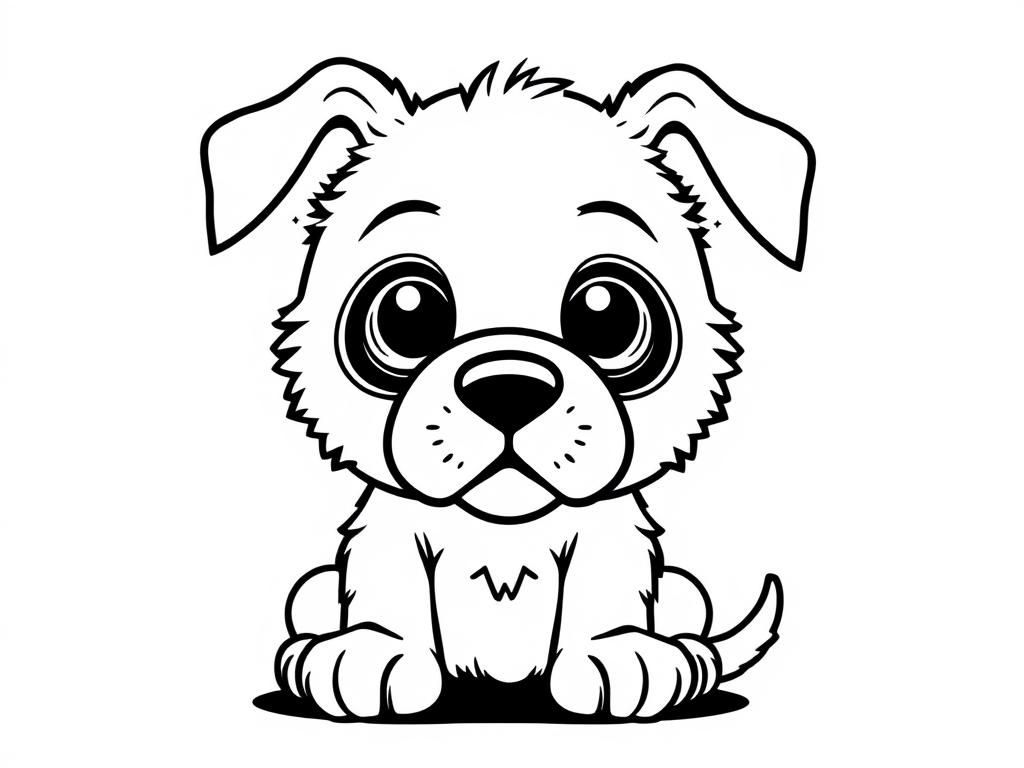 Cute Puppy Coloring Page
