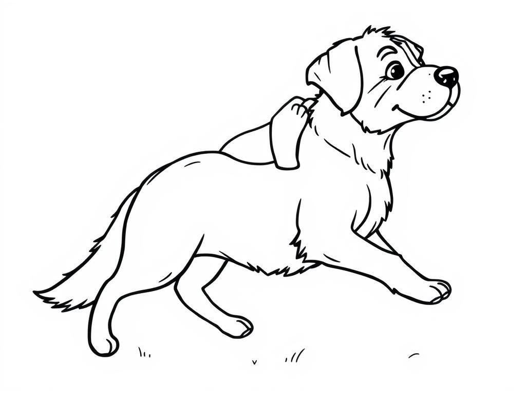Happy Dog Coloring Page
