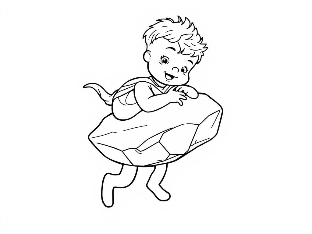 Baby Abraham being carried by Dwane the rock