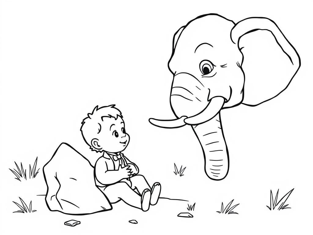 Baby Abraham Lincoln being saved by Dwane the rock from a elephant