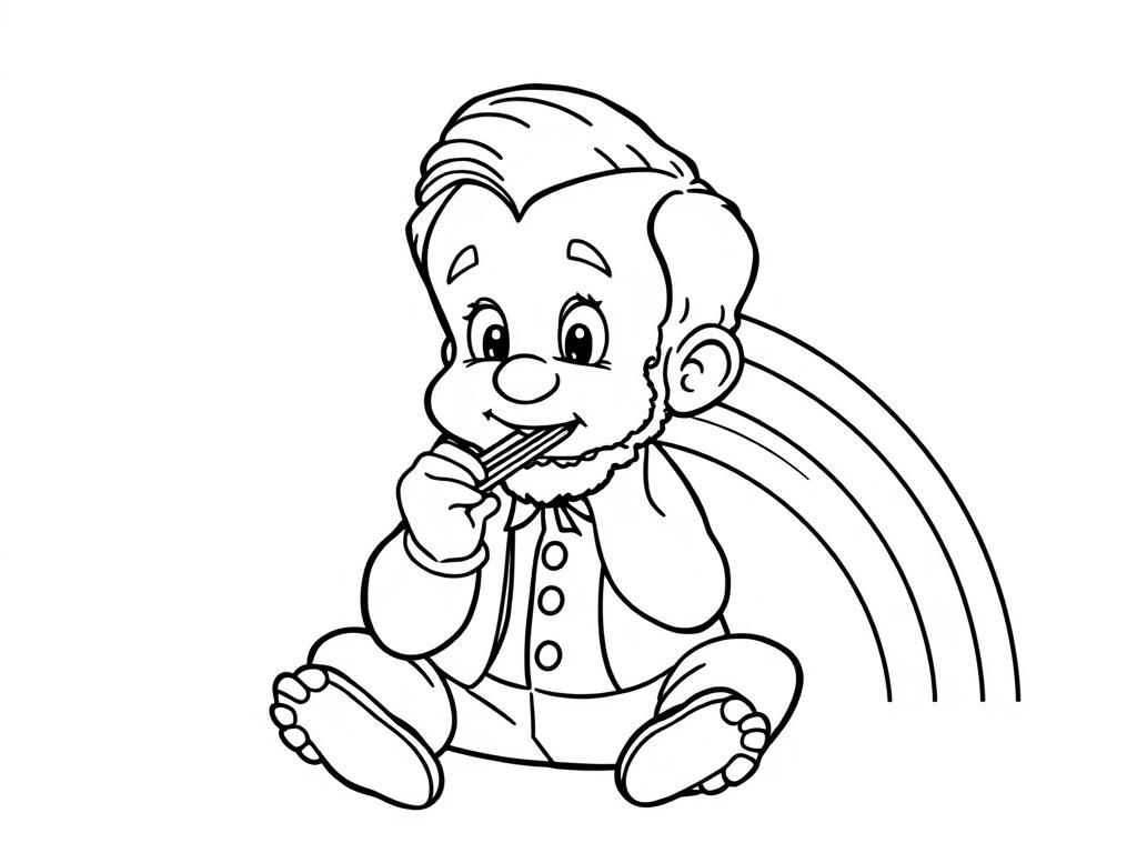 Kleurplaat van een baby met potlood