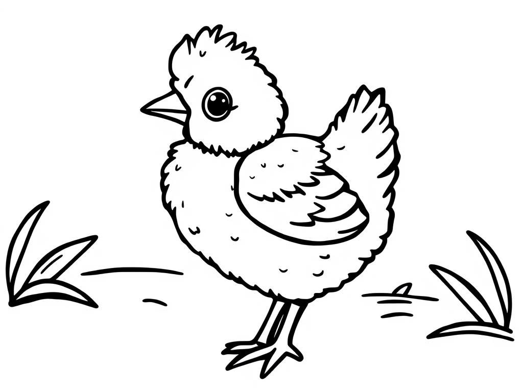 Baby Chick Coloring Page: Fun Farm Animal Art for Kids