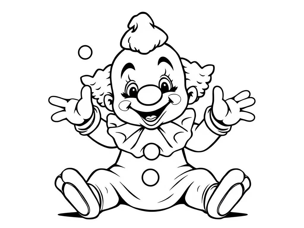 baby cute clown with hands and legs