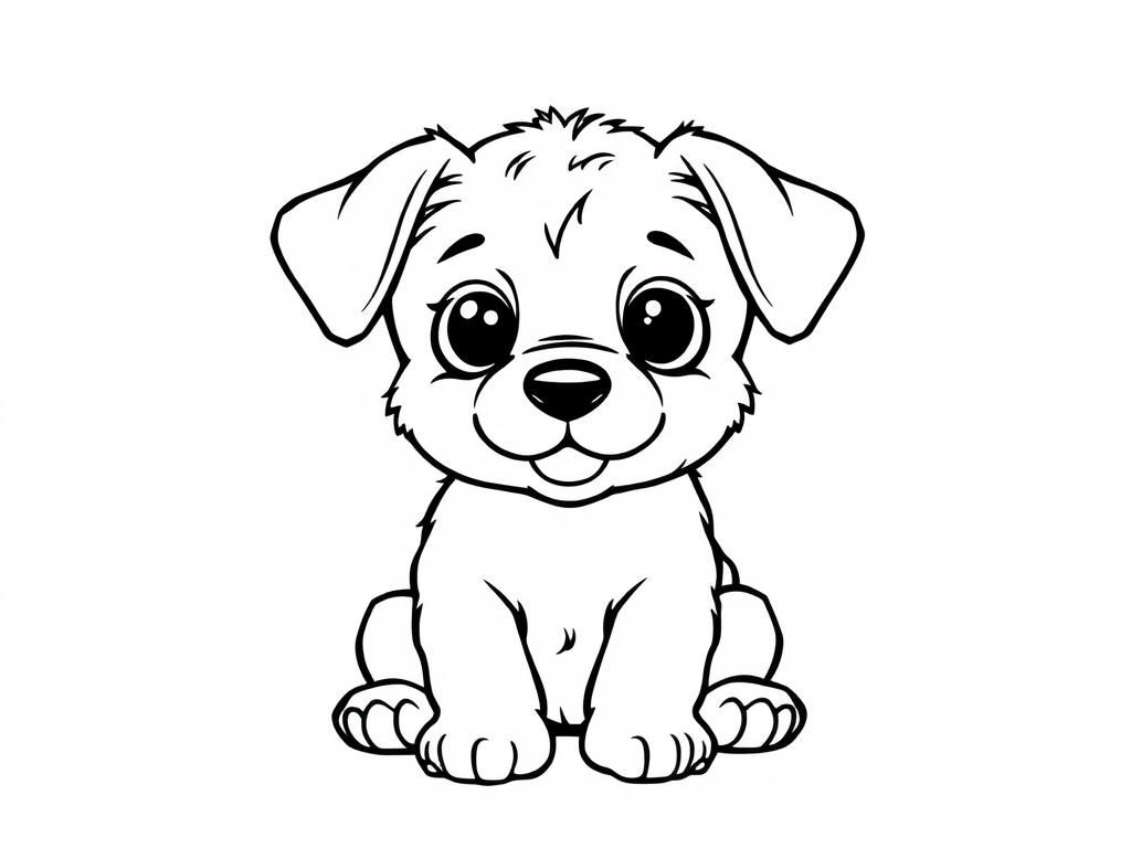 Cute Puppy Coloring Page