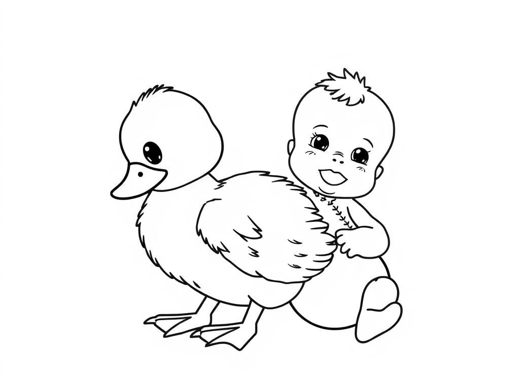 Preview of baby duck and baby human