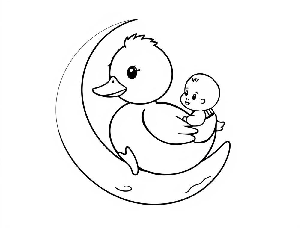 Preview of baby duck and baby human on moon