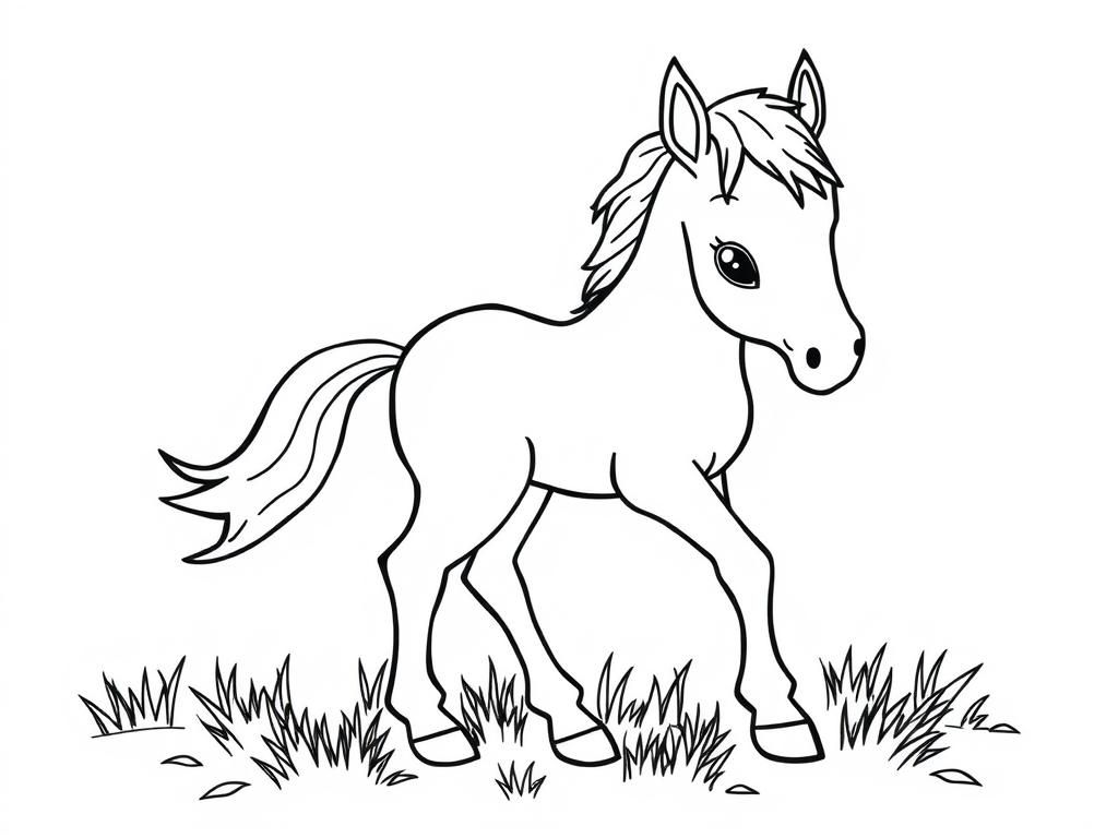 Horse Coloring Page: Elegant Equine Art