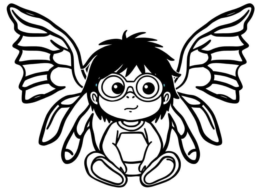 Kleurplaat van een fee voor kinderen