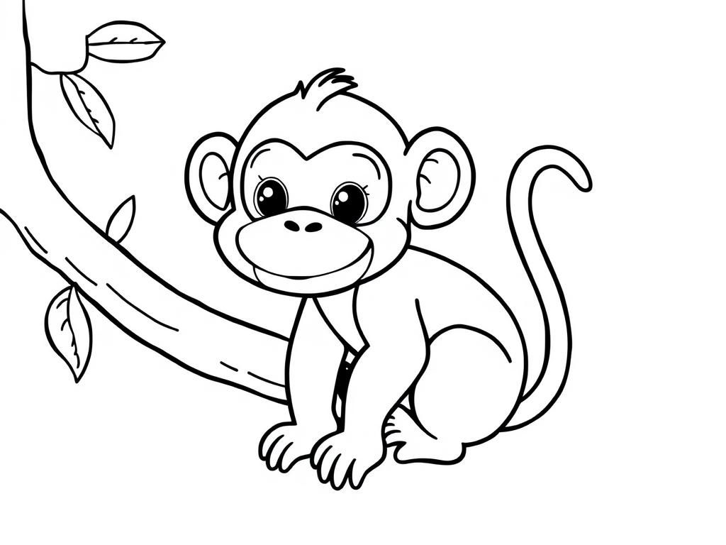 Monkey Forest Coloring Page