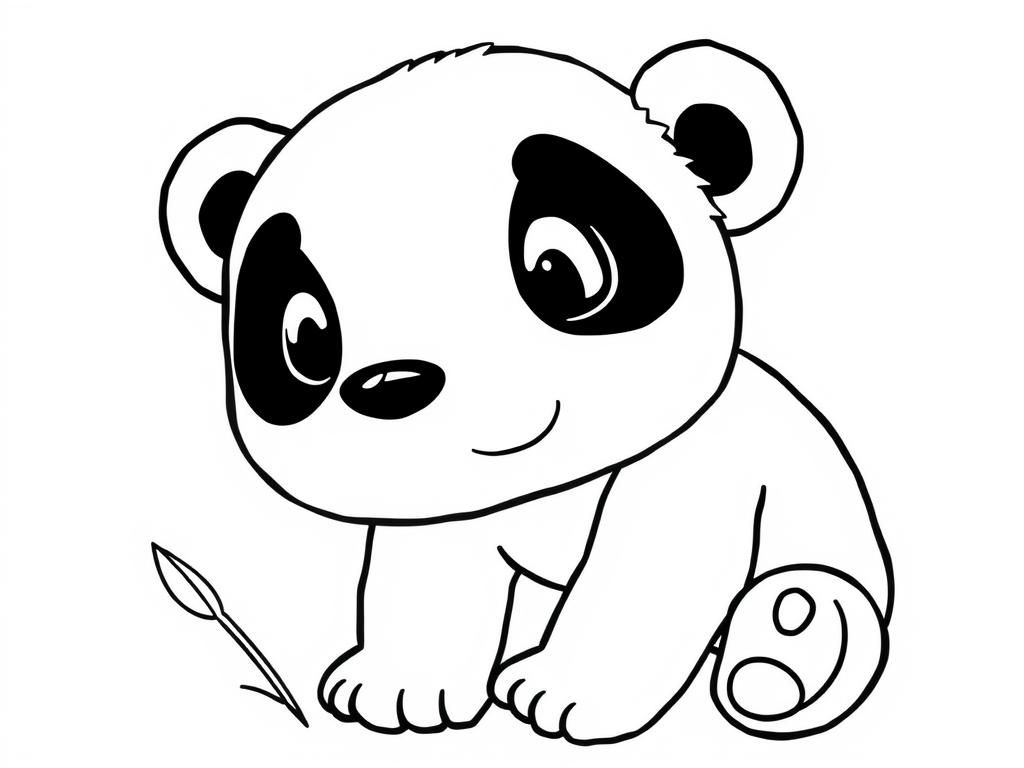 Cute Cartoon Panda Coloring Page