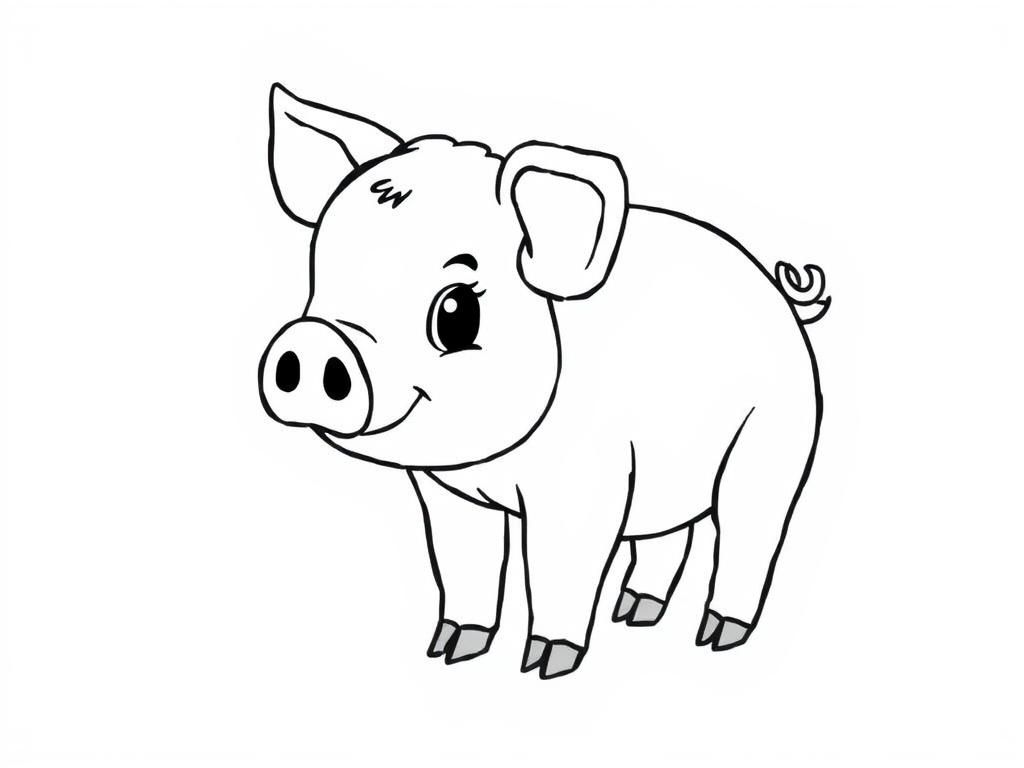 Baby Pig Coloring Page