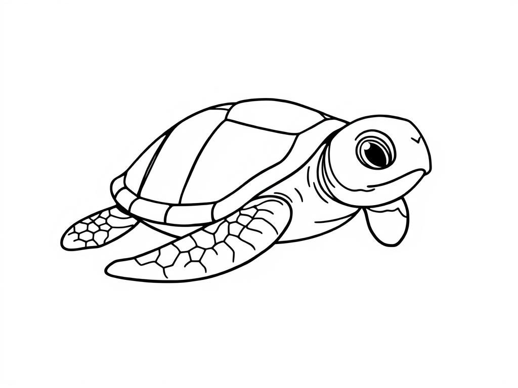 Baby Sea Turtle Coloring Page