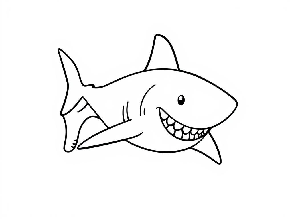 baby shark - Free Printable Coloring Page