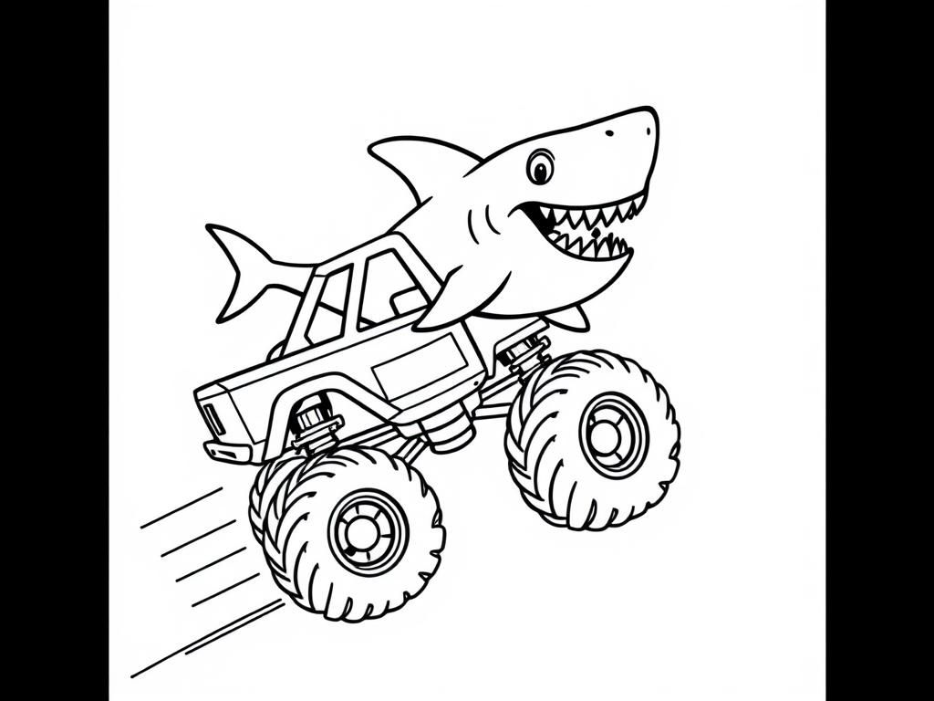 Monster Truck Adventure Coloring Page