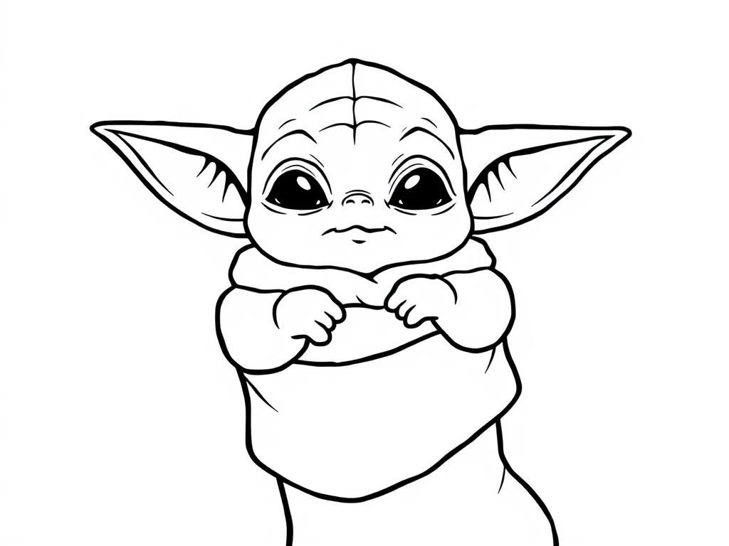 Yoda Coloring Page - Cute Star Wars Character
