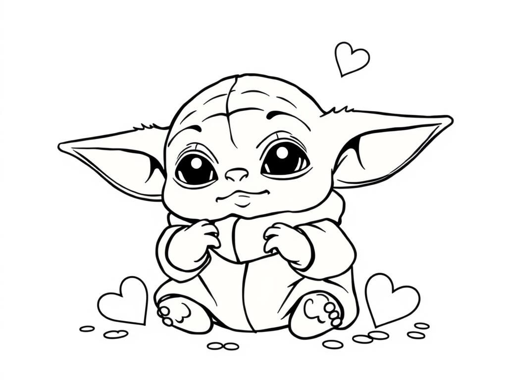 Preview of Baby Yoda in detail during Valentines day