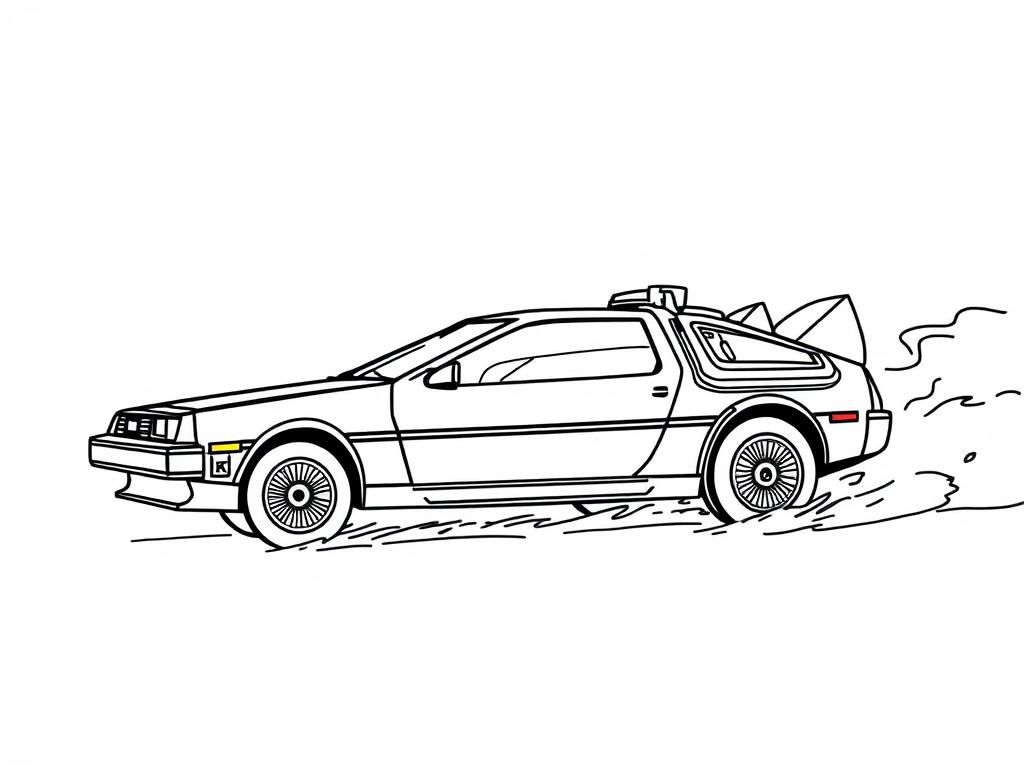DeLorean Car Coloring Page
