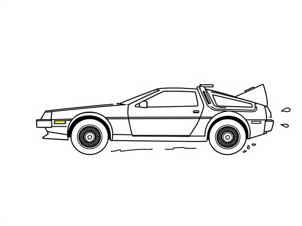 DeLorean Car Coloring Page