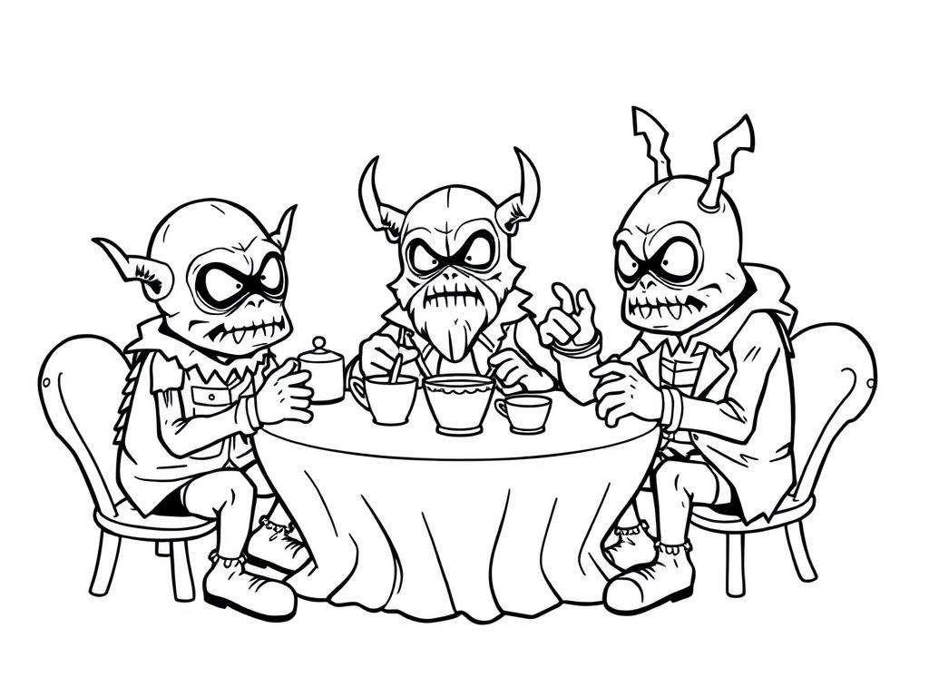 Monsters Coloring Page