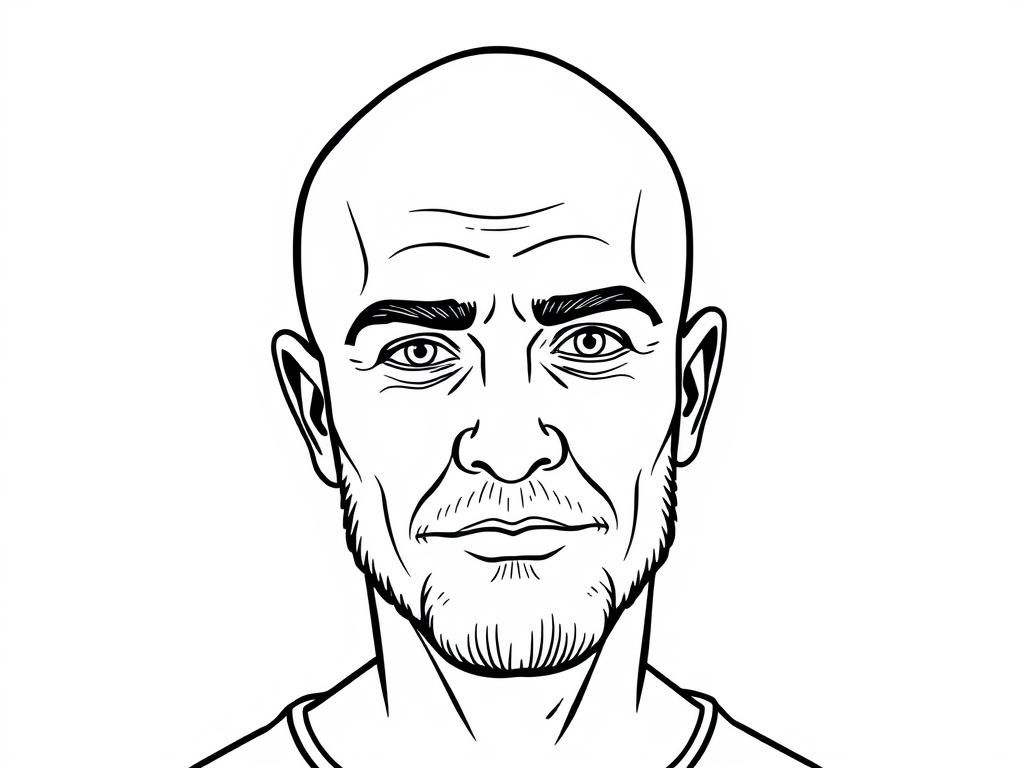 bald man - Free Printable Coloring Page