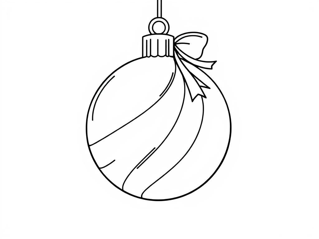BALL DECORATION CHRISTMAS - Free Printable Coloring Page