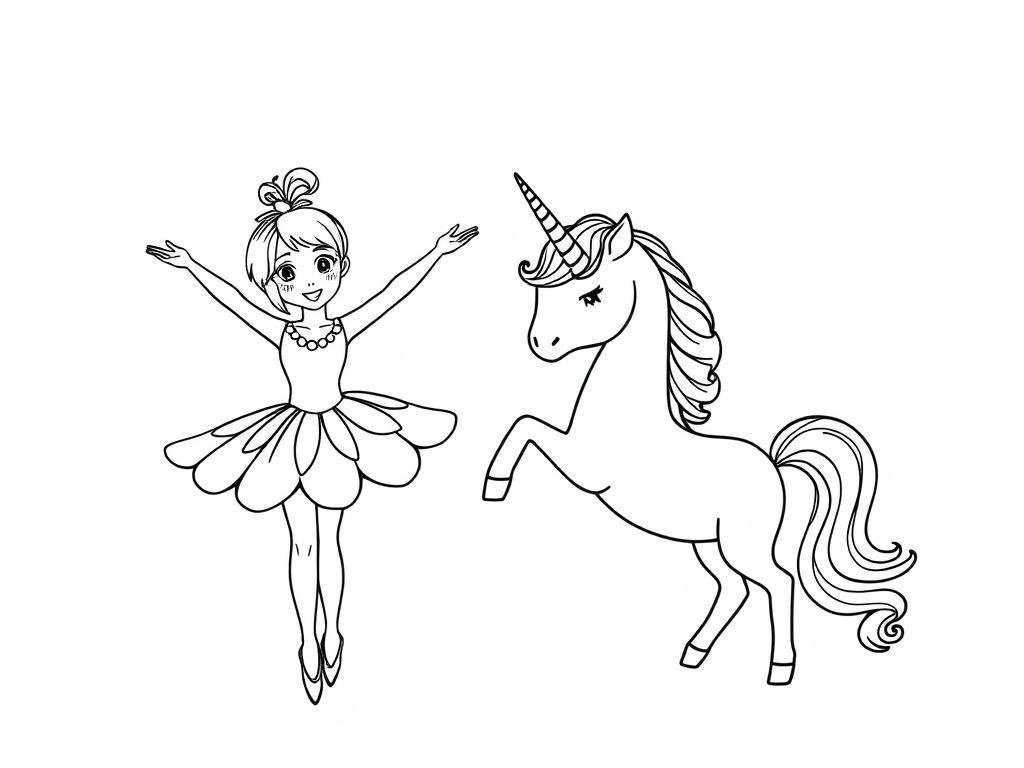 Preview of ballerina and unicorn